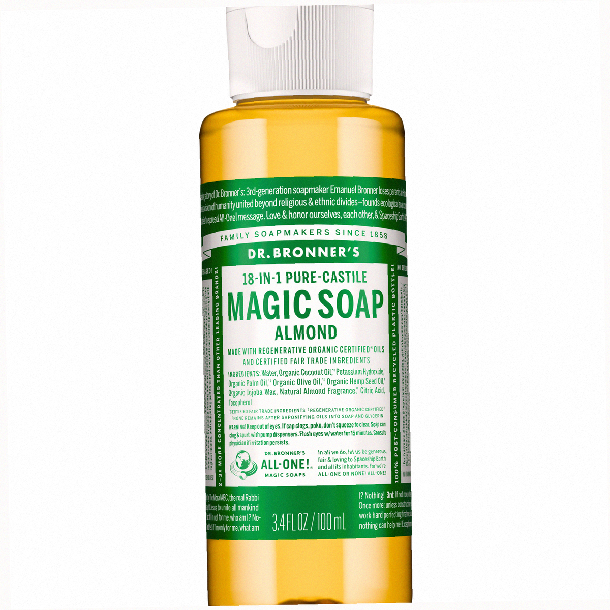 Almond Pure-Castile Liquid Soap for Body & Hands