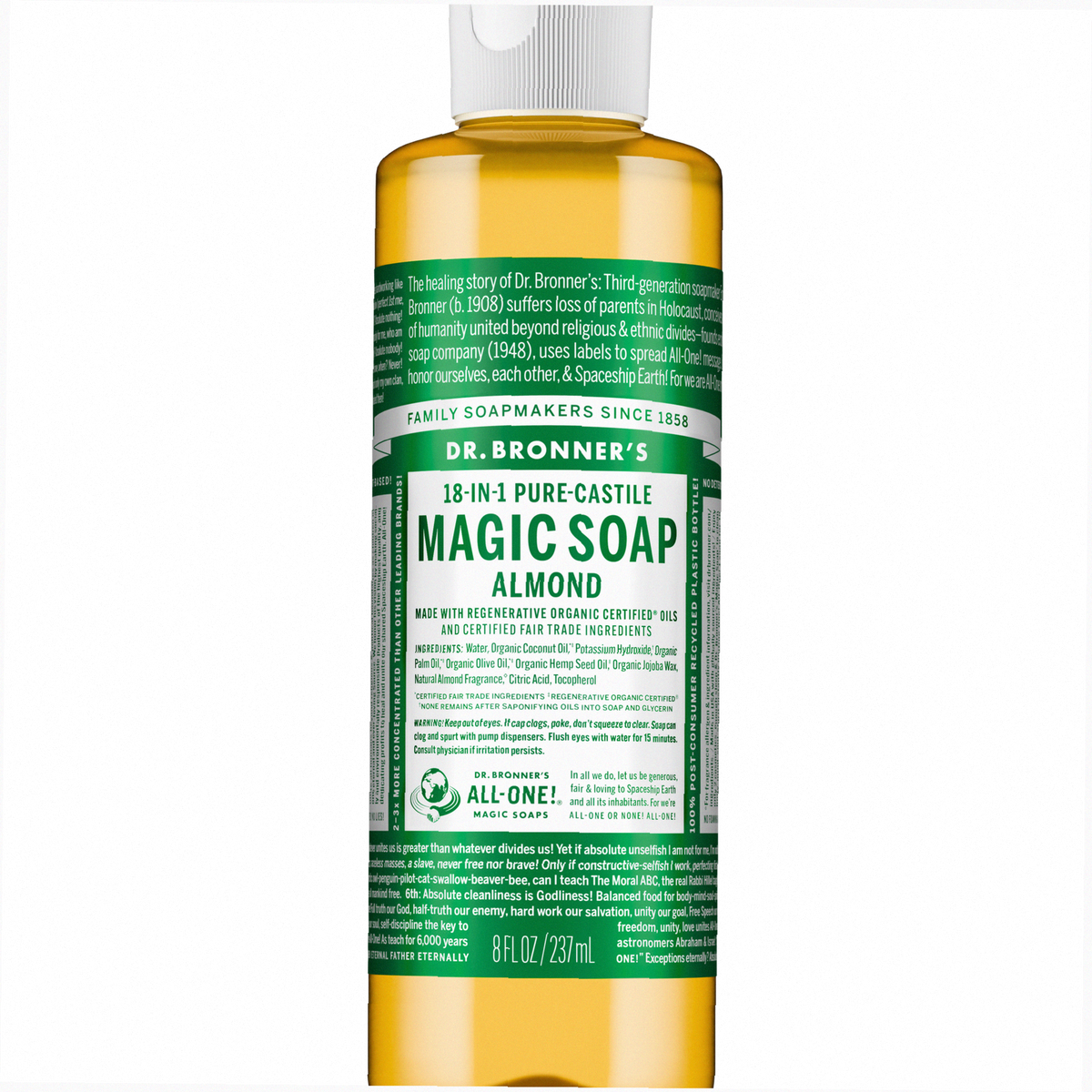 Almond Pure-Castile Liquid Soap for Body & Hands