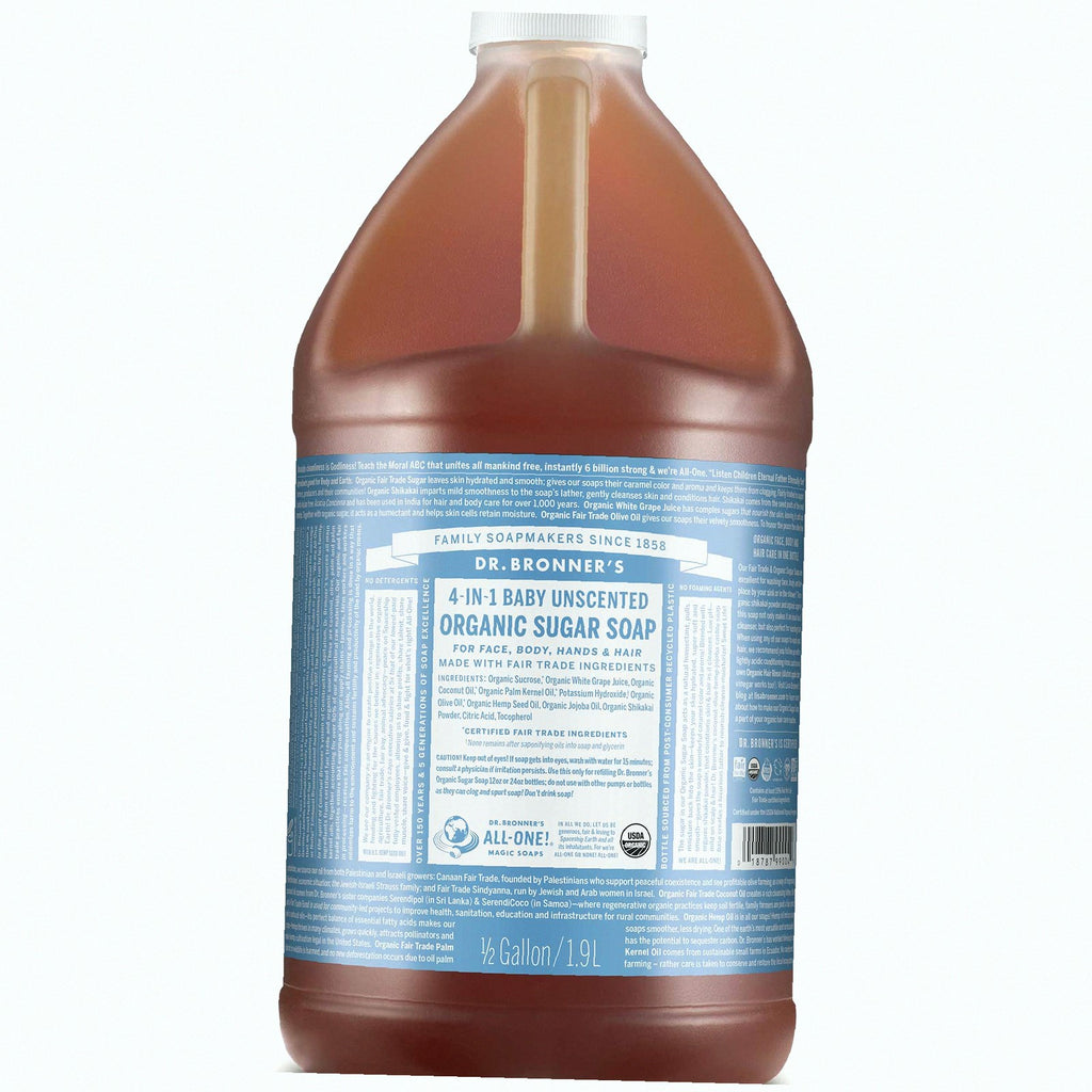 Unscented Organic Sugar Soap Creamy Body Wash