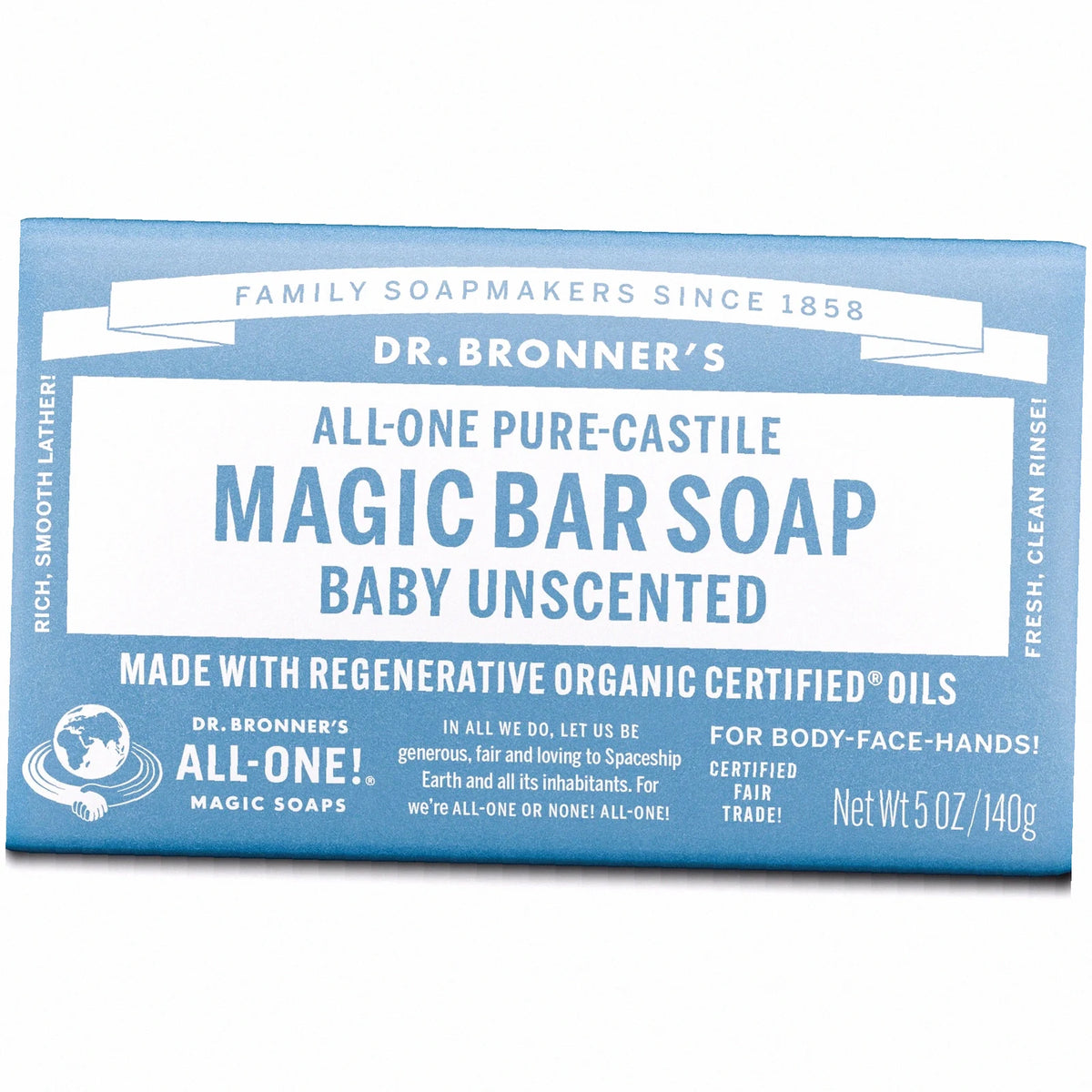 Unscented Pure-Castile Bar Soap Natural Hand Cleanser