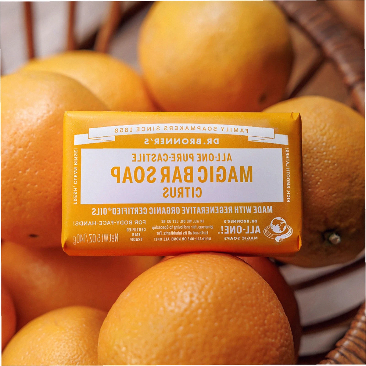 Citrus Pure-Castile Bar Soap Natural Hand Cleanser