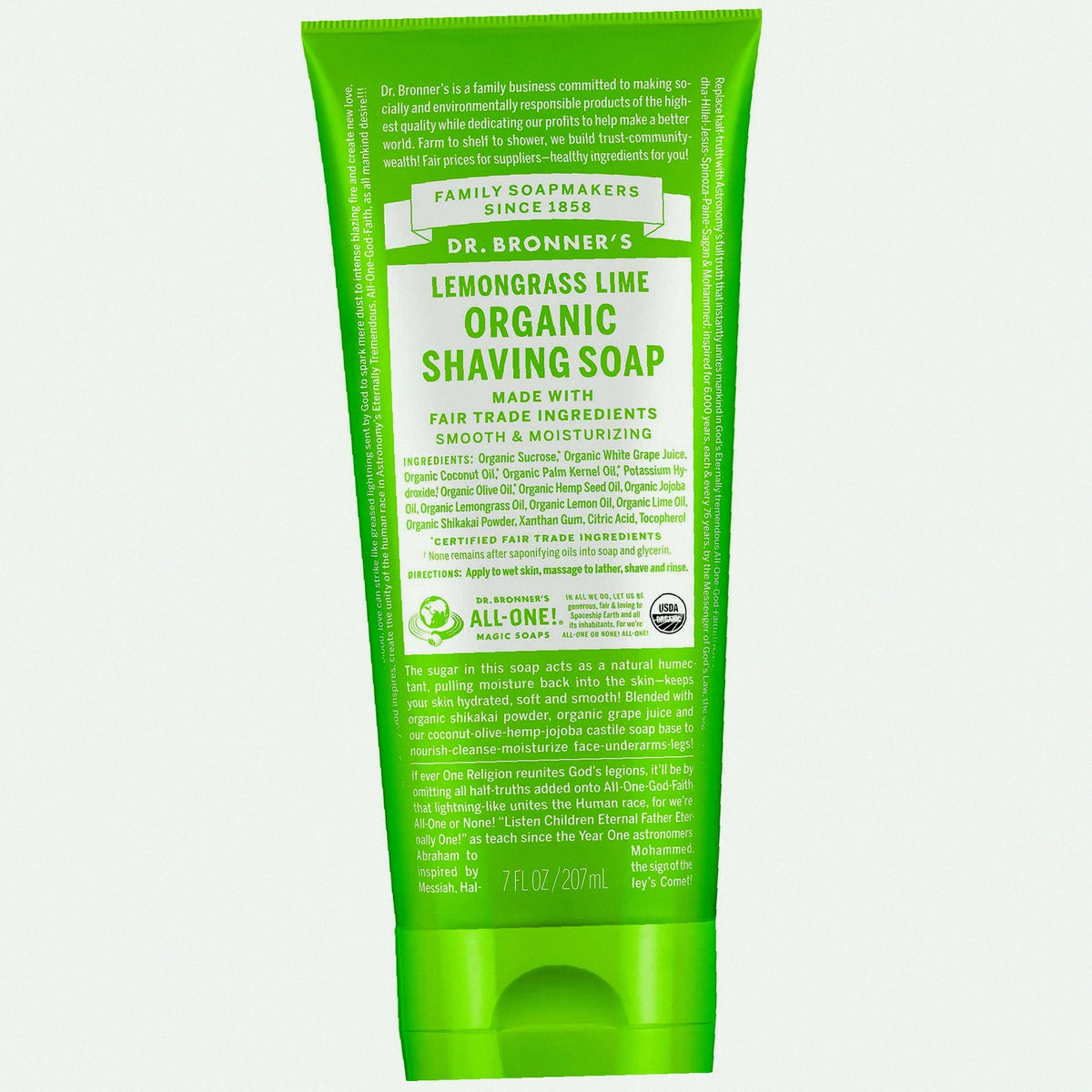 Lemongrass Lime Organic Shaving Soap Bar Traditional Lather
