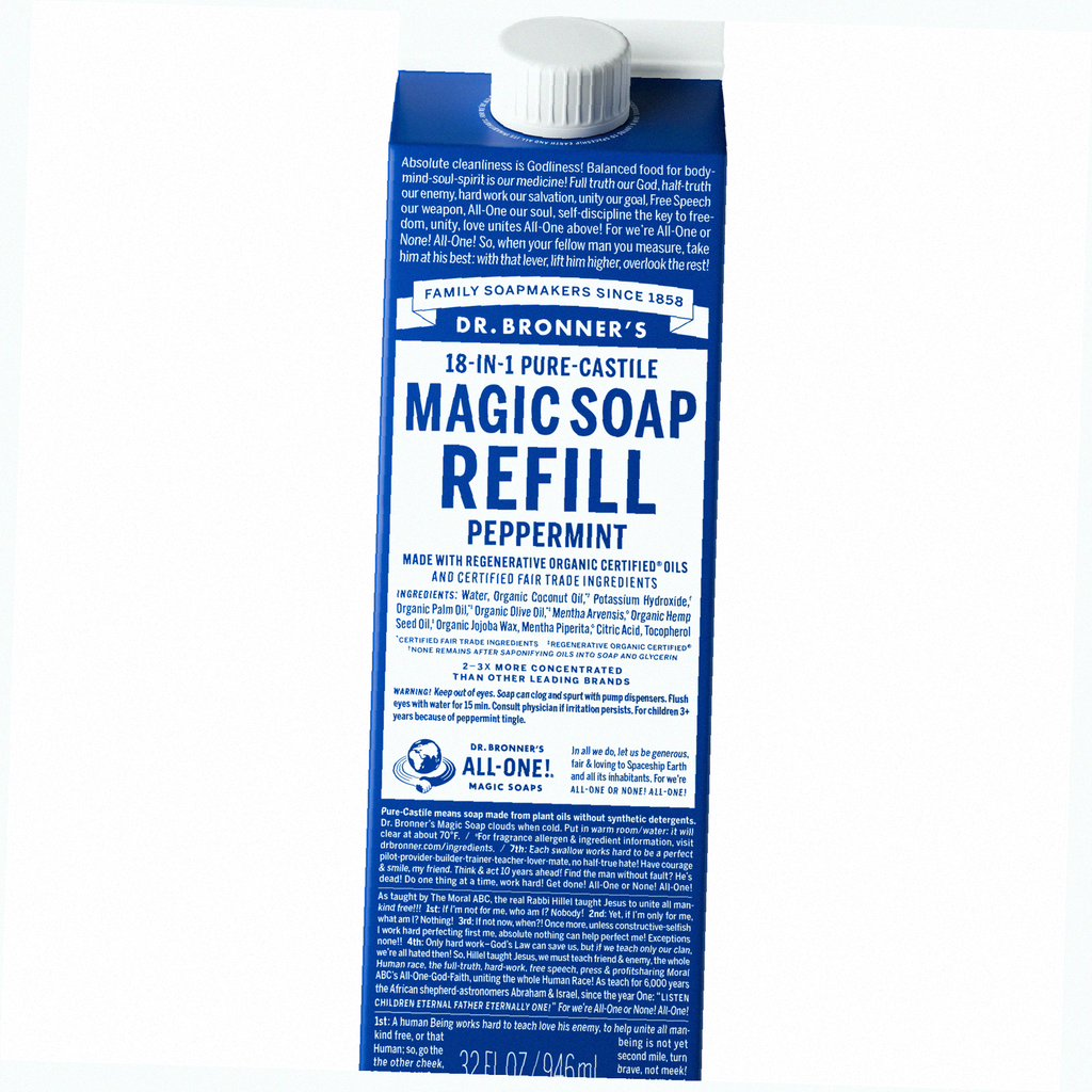 Peppermint Pure-Castile Soap Refill Pouch Eco Refill