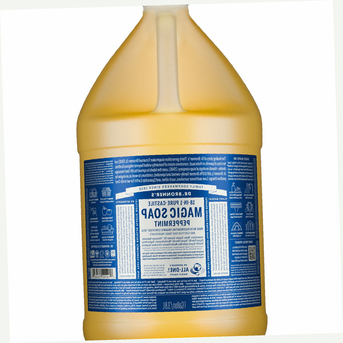 Peppermint Pure-Castile Liquid Soap for Body & Hands