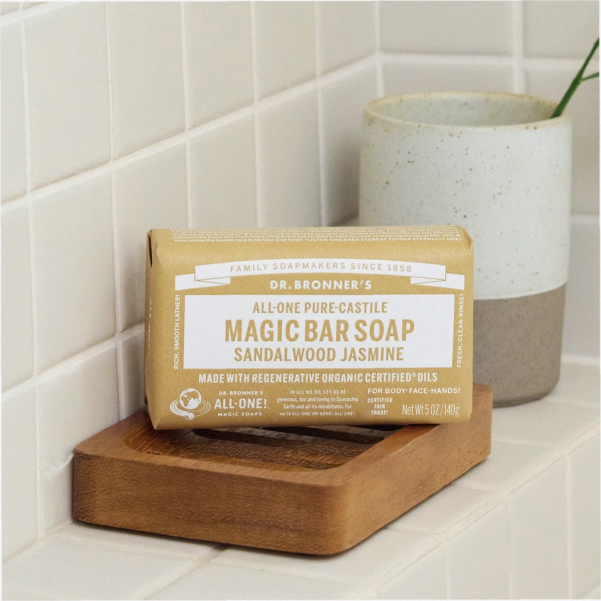 Sandalwood Jasmine Pure-Castile Bar Soap Natural Hand Cleanser