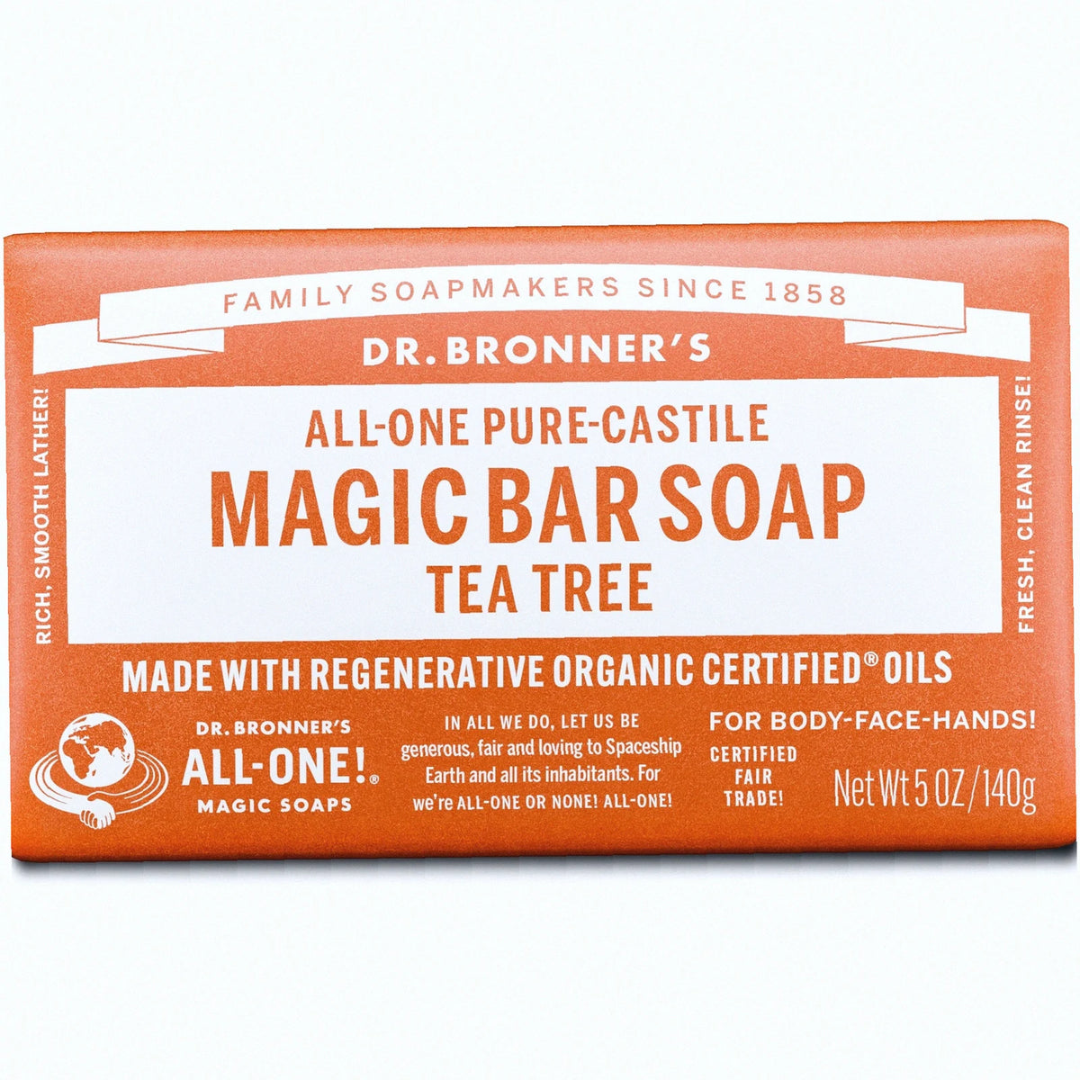 Tea Tree Pure-Castile Bar Soap Natural Hand Cleanser